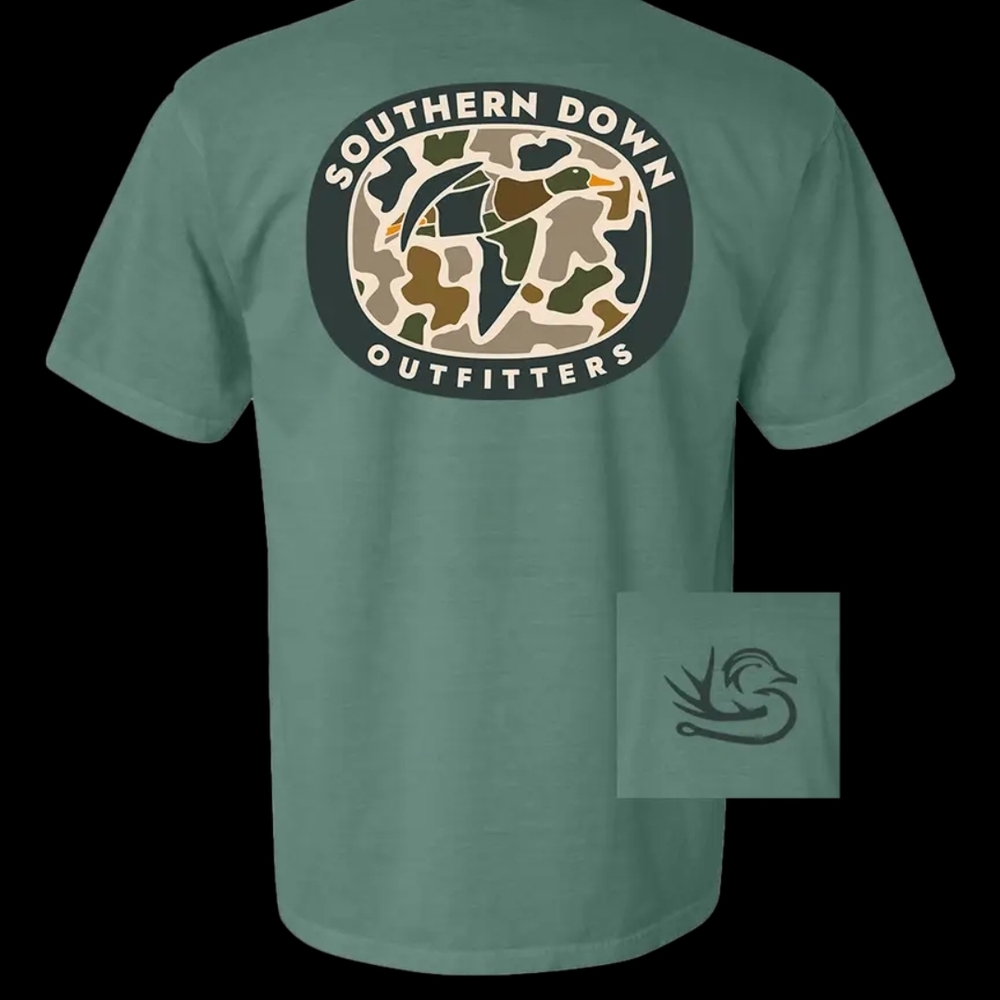 Green Short Sleeve Tee with Giraffe Print